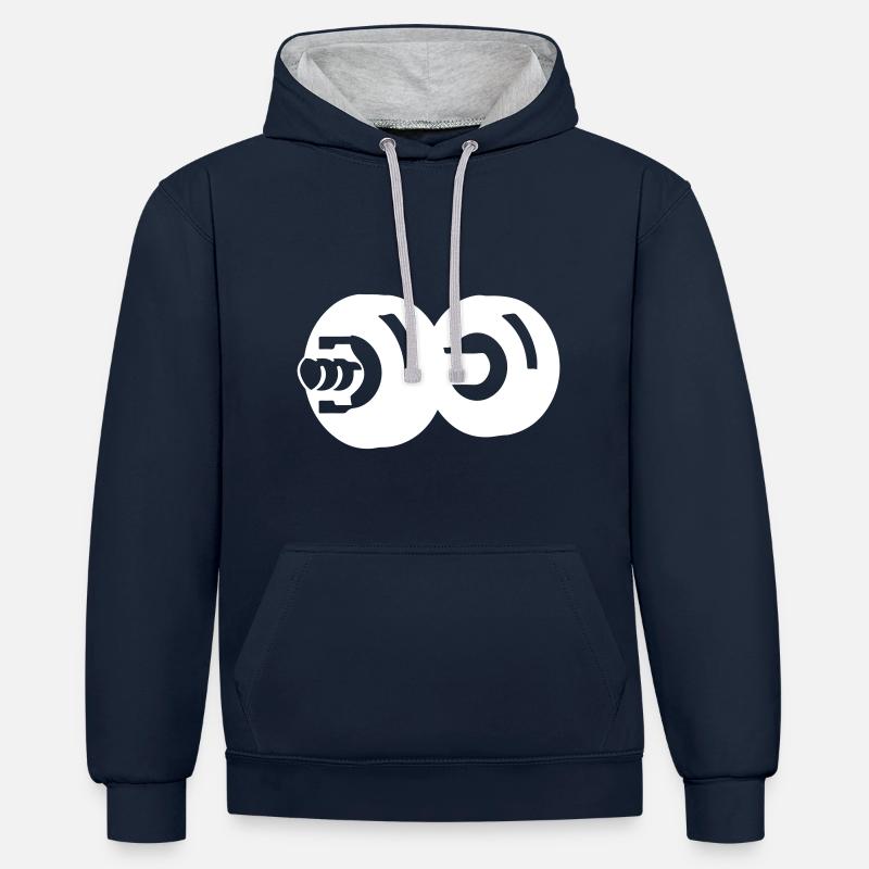 Dumbbell Gym Symbol Workout - Sweat à capuche contrasté - bleu marine/gris chiné