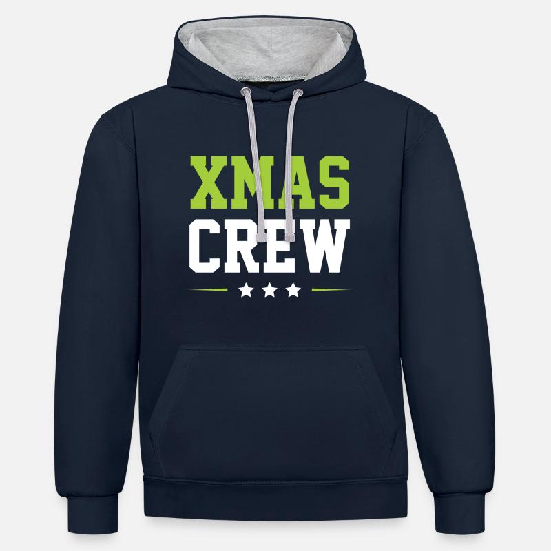 L’équipage de Xma - Sweat à capuche contrasté - bleu marine/gris chiné