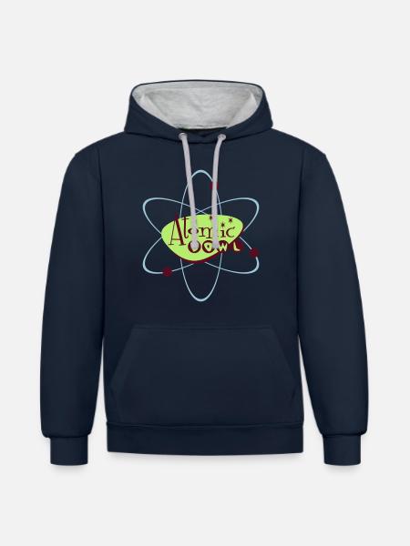 Atomic Bowl - Kontrast-Hoodie - Navy/Grau meliert