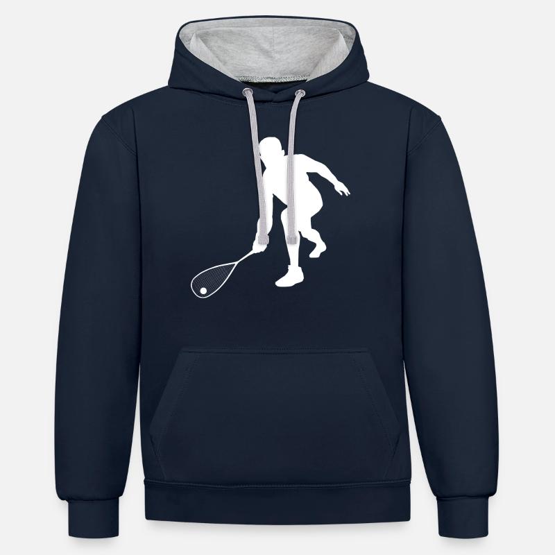 squash - Sweat à capuche contrasté - bleu marine/gris chiné