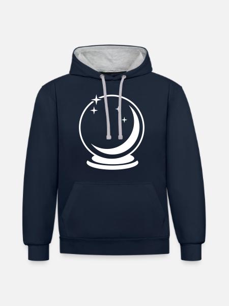 Glaskugel - Kontrast-Hoodie - Navy/Grau meliert