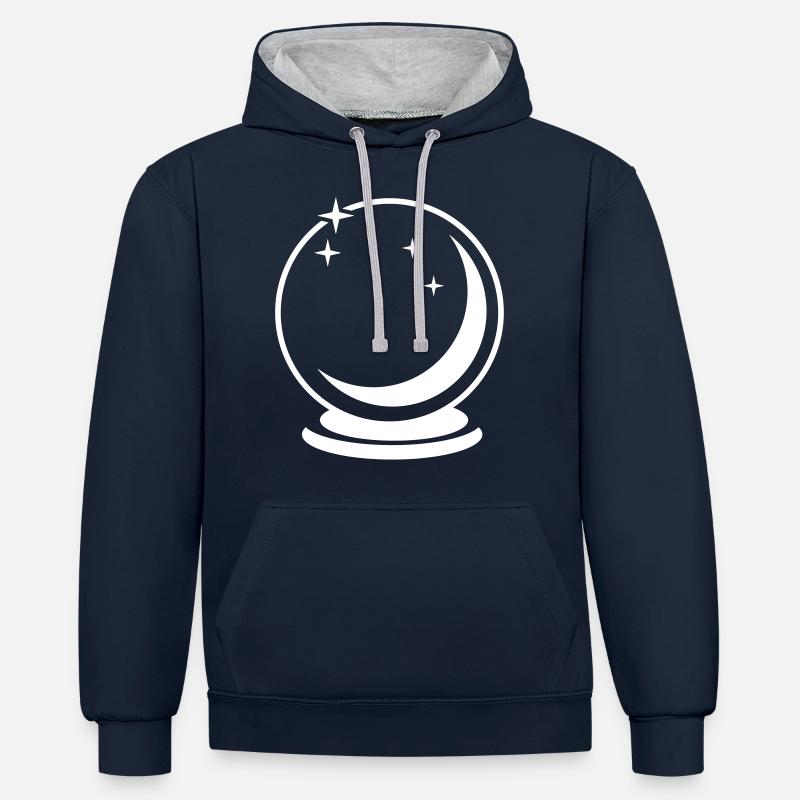 Glaskugel - Kontrast-Hoodie - Navy/Grau meliert