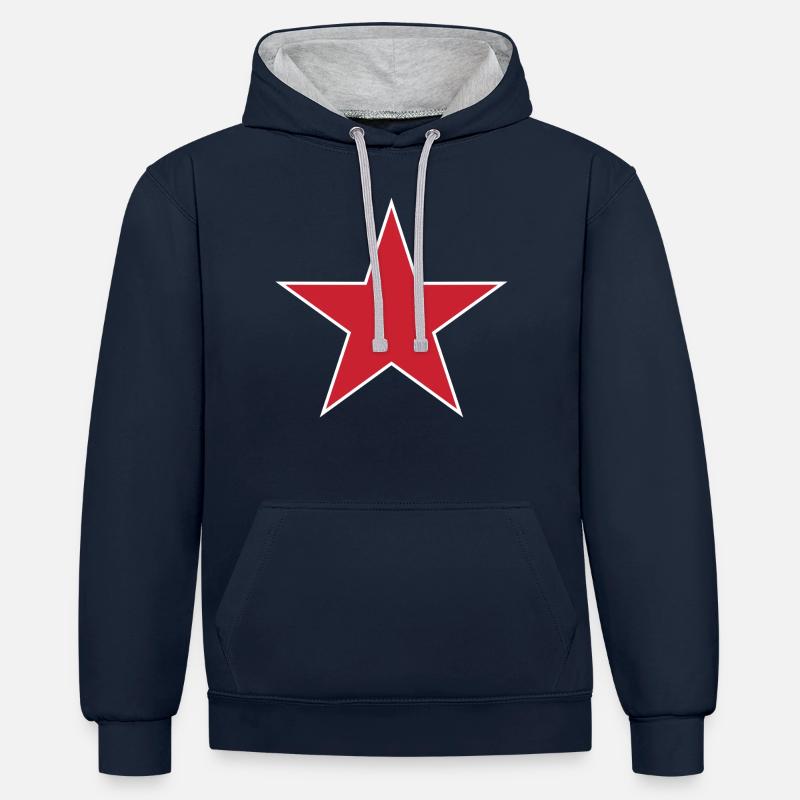 Russie Flag Round Target - Sweat à capuche contrasté - bleu marine/gris chiné
