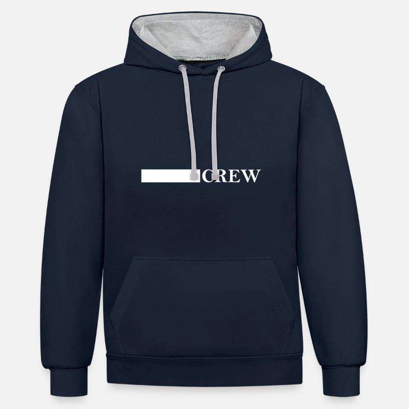 Conception de l’équipage - Sweat à capuche contrasté - bleu marine/gris chiné