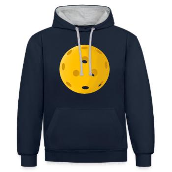 Pickleball Ball - Kontrast-Hoodie - Navy/Grau meliert - Vorne - Nico (186cm)