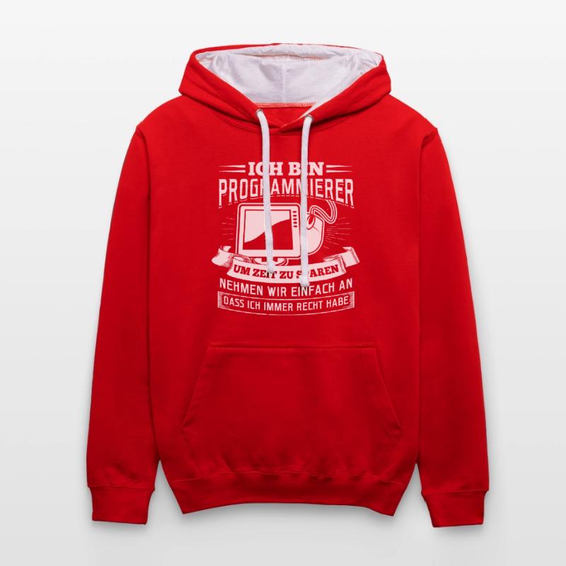 Ich bin Programmierer Coding Linux Nerd Kontrast-Hoodie