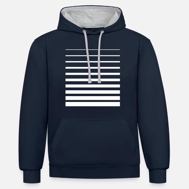 Lignes Gradient Graphique - Sweat à capuche contrasté - bleu marine/gris chiné