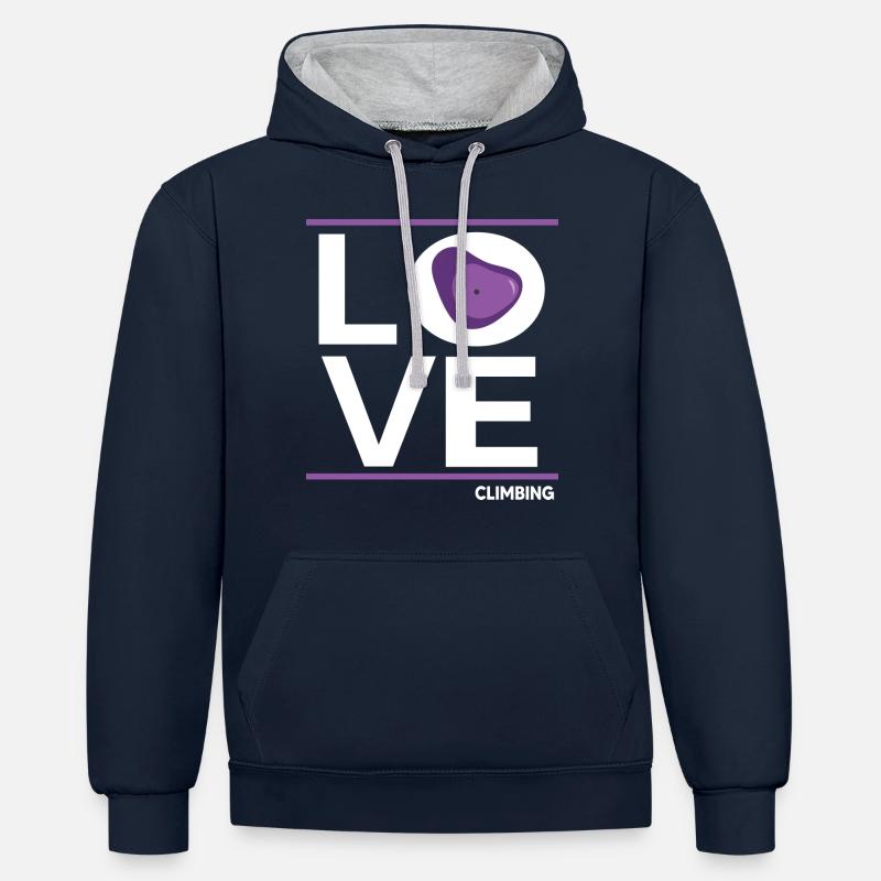 bouldern boulderfelsen freiklettern climbing - Kontrast-Hoodie - Navy/Grau meliert