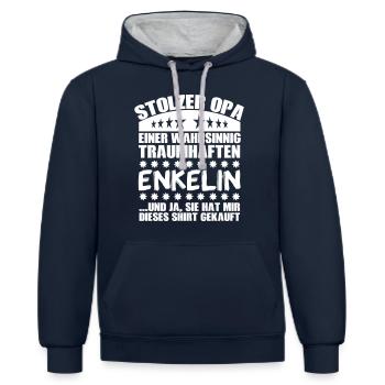 Traumhafte Enkelin (Opa) - Kontrast-Hoodie - Navy/Grau meliert - Vorne - Nico (186cm)
