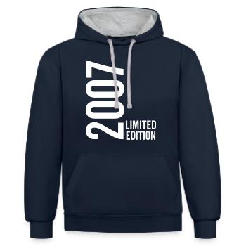 2007 Limited Edition - Kontrast-Hoodie - Navy/Grau meliert - Vorne - Nico (186cm)