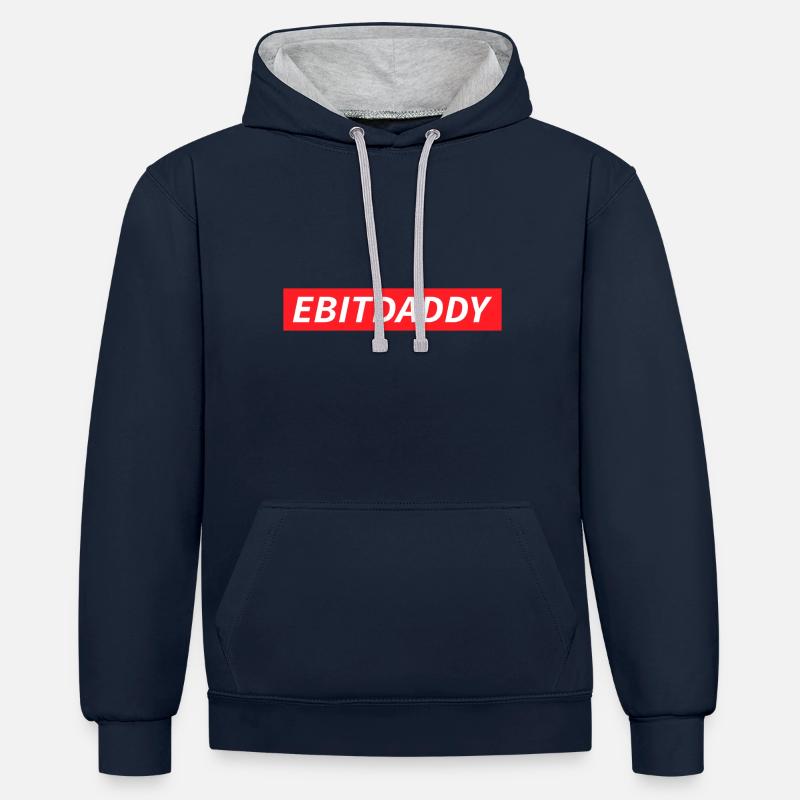 Profession de cadeau comptable Ebitdaddy - Sweat à capuche contrasté - bleu marine/gris chiné