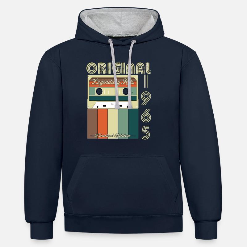Anniversaire légendaire de 1965 - Sweat à capuche contrasté - bleu marine/gris chiné