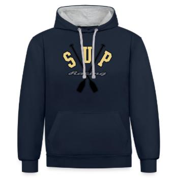 SUP racing - Kontrast-Hoodie - Navy/Grau meliert - Vorne - Nico (186cm)