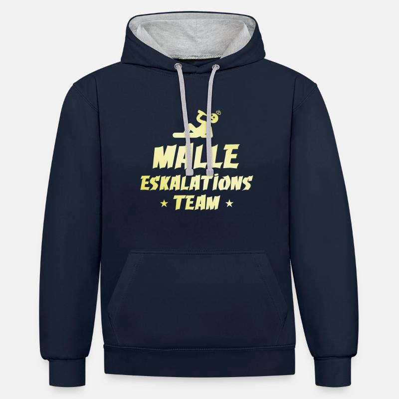 Malle Escalation - Sweat à capuche contrasté - bleu marine/gris chiné