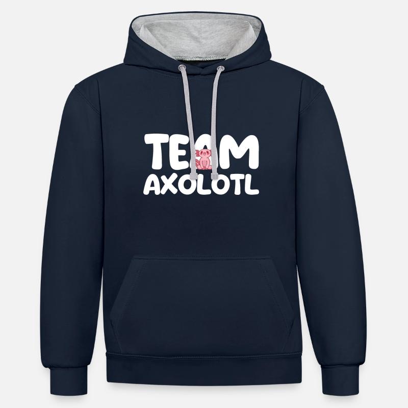 Axolotl - Sweat à capuche contrasté - bleu marine/gris chiné