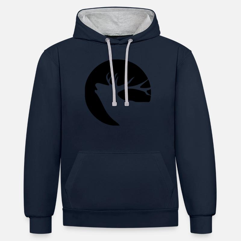 Silhouette de cerf rugissant - Sweat à capuche contrasté - undefined