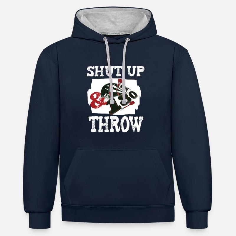 Fléchettes fléchettes fléchettes cadeau fléchettes - Sweat à capuche contrasté - bleu marine/gris chiné