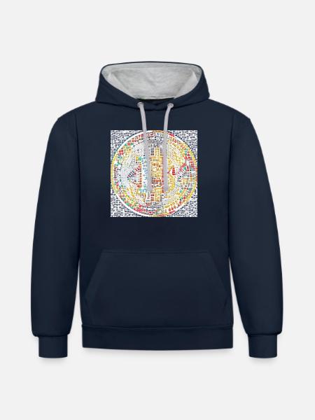Bitcoin - Contrast hoodie - navy/heather grey