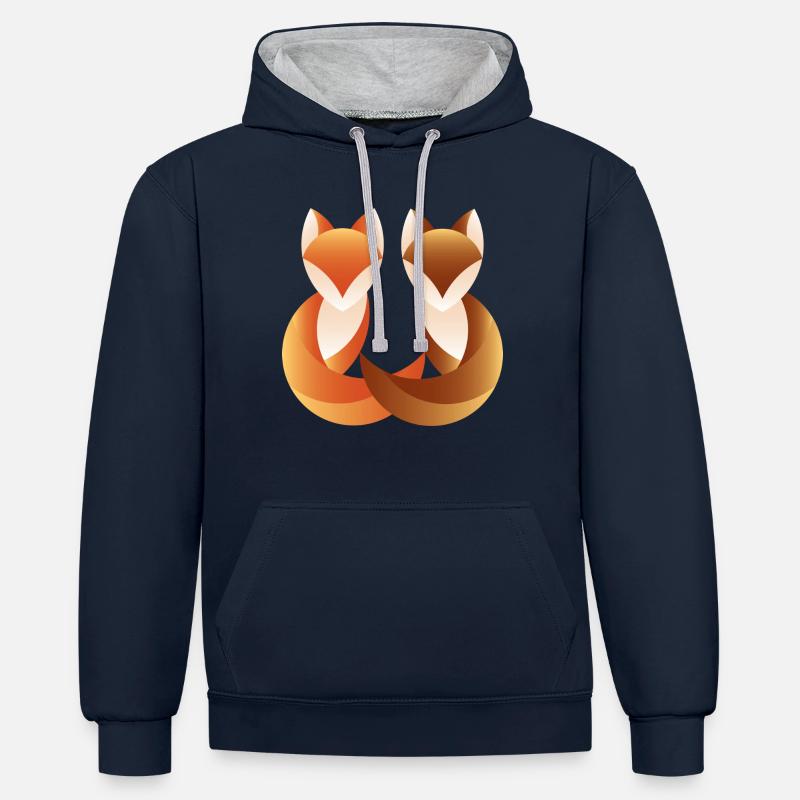 Fox Duo 2 - Sweat à capuche contrasté - bleu marine/gris chiné
