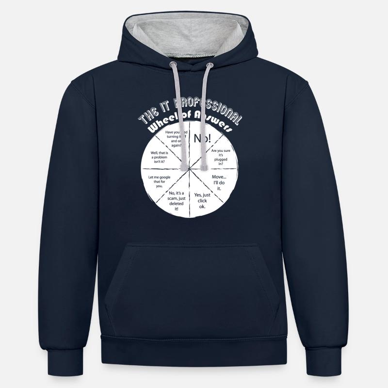 Computer Support Funny - Contrast hoodie - navy/heather grey