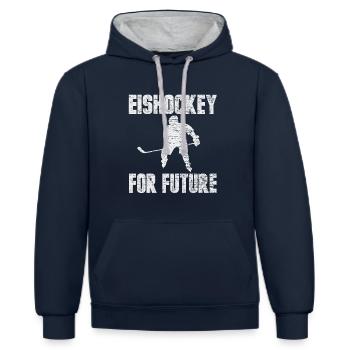Eishockey - Kontrast-Hoodie - Navy/Grau meliert - Vorne - Nico (186cm)