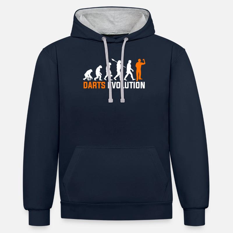 Darts evolution - Contrast hoodie - navy/heather grey