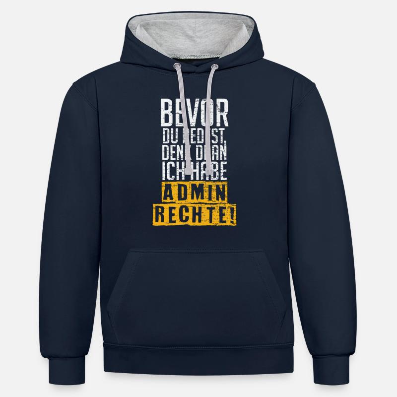 Administrator Administration Programm - Kontrast-Hoodie - Navy/Grau meliert