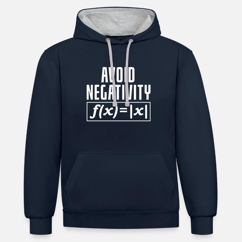 Cadeau de nerd mathématique - Sweat à capuche contrasté - bleu marine/gris chiné