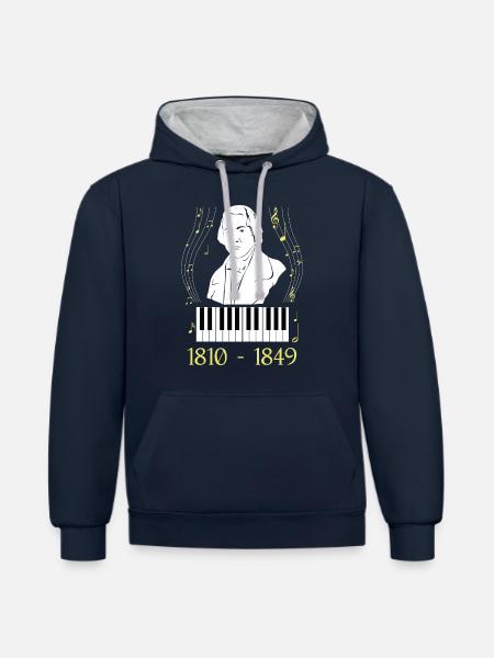 Frederic Chopin - Contrast hoodie - navy/heather grey