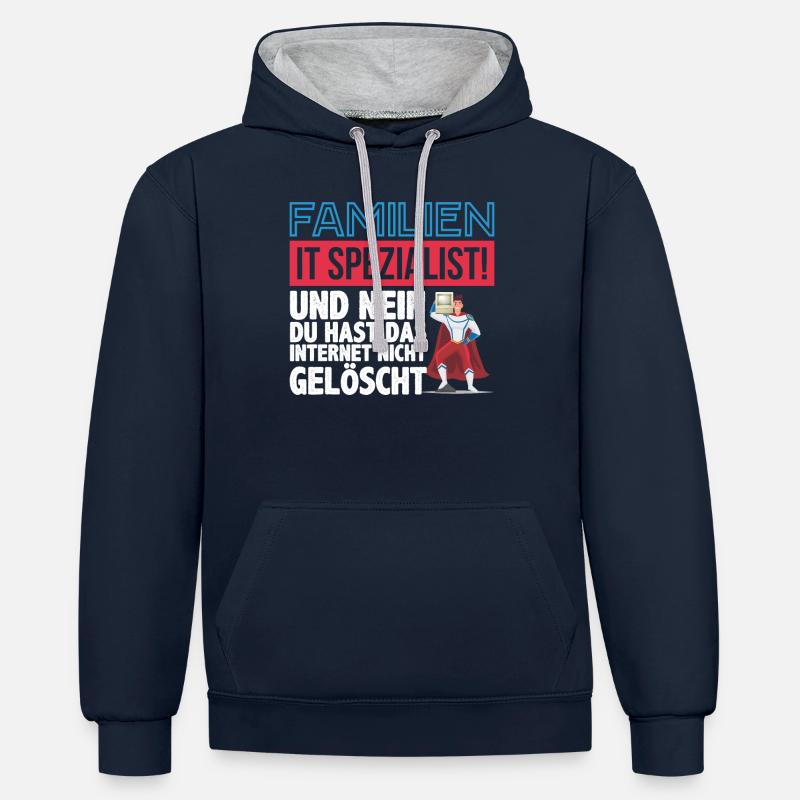 Programmierer Informatiker - Kontrast-Hoodie - Navy/Grau meliert