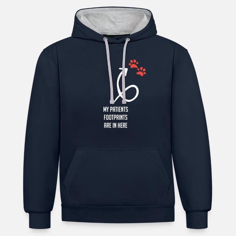 Tierarzt Tierpfleger Geschenkidee - Kontrast-Hoodie - Navy/Grau meliert