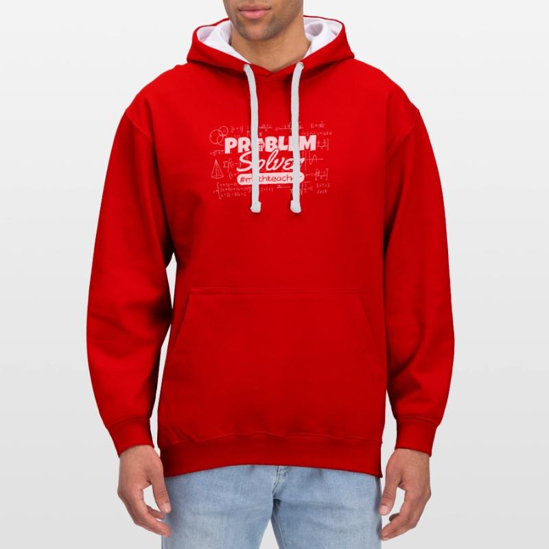 Mathématicien Problem Solver Math Mathématiques Sweat à capuche contrasté