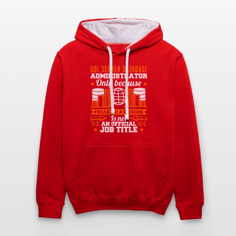 SQL Server Database Administrator Job Title Contrast hoodie