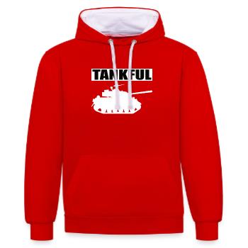 Tank Tankful Tank Driver - Sweat à capuche contrasté - rouge/blanc - Devant - Liana (172cm) & Jaron (178cm)