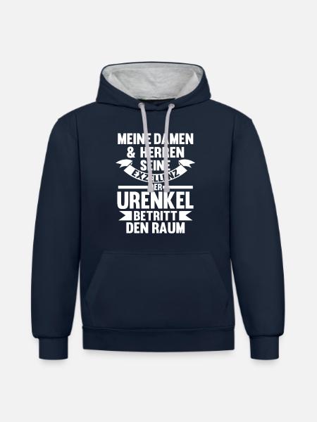 Urenkel - Kontrast-Hoodie - Navy/Grau meliert