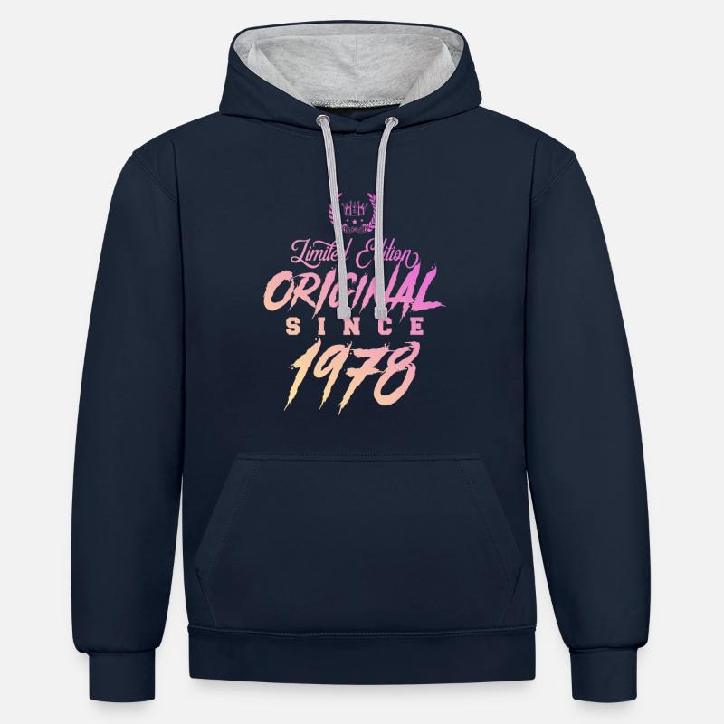 1978 édition limitée Original - Sweat à capuche contrasté - bleu marine/gris chiné