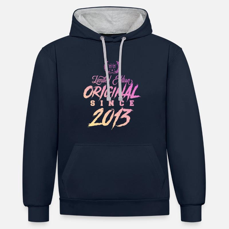 Édition limitée originale 2013 - Sweat à capuche contrasté - bleu marine/gris chiné