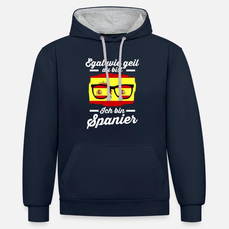 Espana Spanier Spanisches Spanien - Kontrast-Hoodie - Navy/Grau meliert