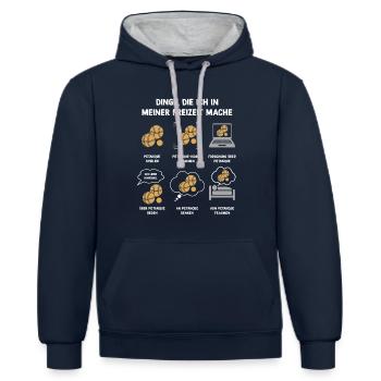 Meine Freizeit v2 8 Petanque - Kontrast-Hoodie - Navy/Grau meliert - Vorne - Nico (186cm)