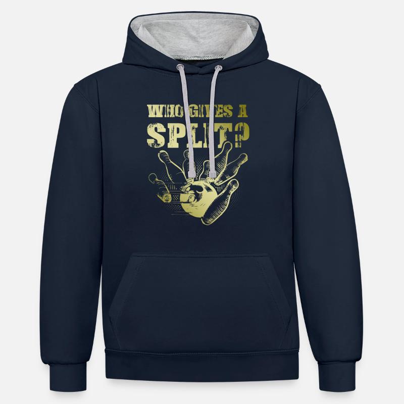 Bowling Split - Sweat à capuche contrasté - bleu marine/gris chiné