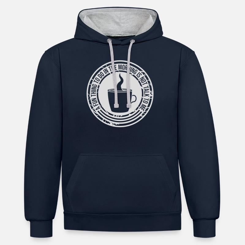 ne me parle pas - Sweat à capuche contrasté - bleu marine/gris chiné