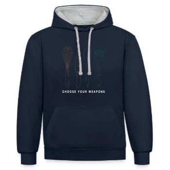 Koch Köche Kochen Koch Humor Koch Spruch - Kontrast-Hoodie - Navy/Grau meliert - Vorne - Nico (186cm)