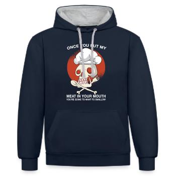 Koch Köche Kochen Koch Humor Koch Spruch - Kontrast-Hoodie - Navy/Grau meliert - Vorne - Nico (186cm)