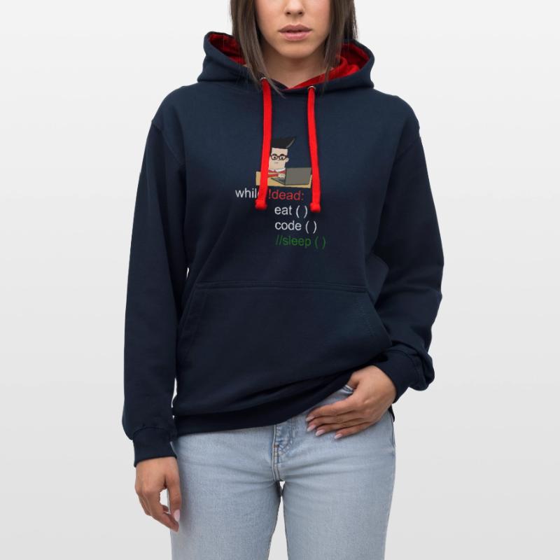 Programmierer Coden Informatiker Computer Kontrast-Hoodie