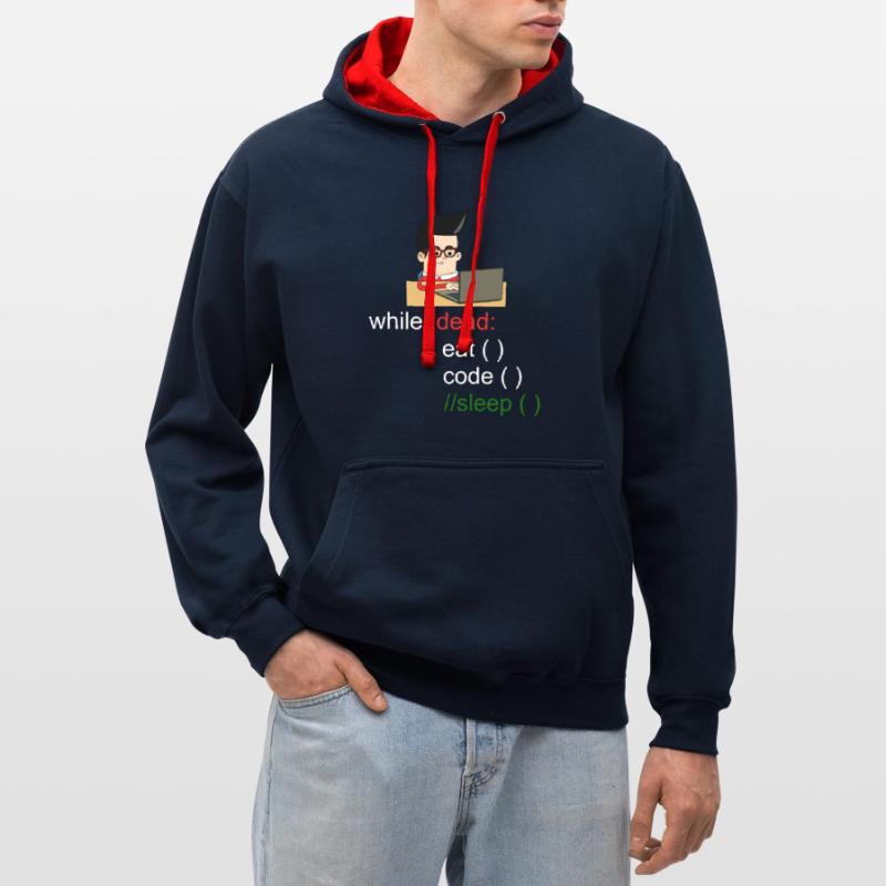 Programmierer Coden Informatiker Computer Kontrast-Hoodie