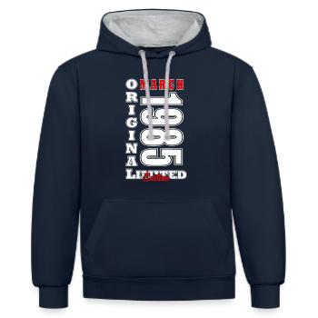 March 1985 March Anniversary March 1985 - Contrast hoodie - navy/heather grey - Front - Nico (186cm)