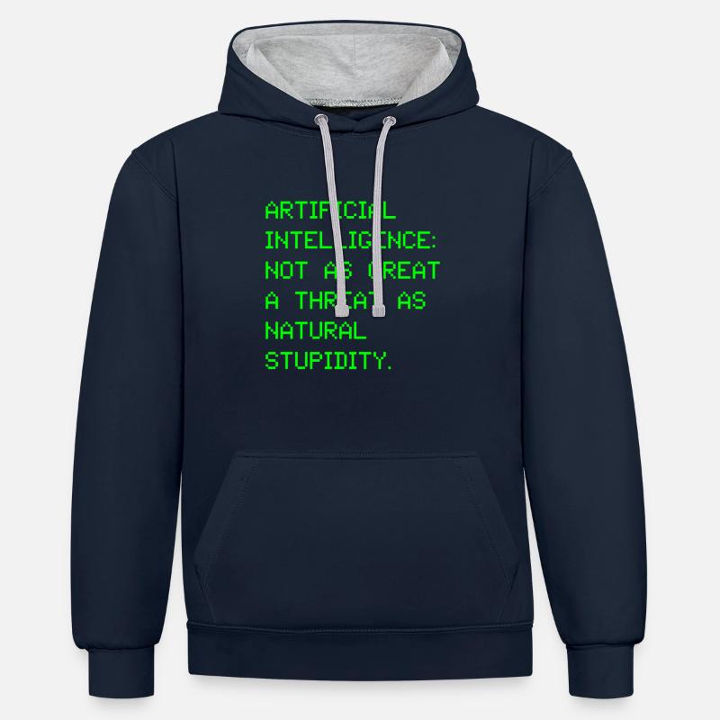 Artificial intelligence artificial intelligence - Contrast hoodie - navy/heather grey