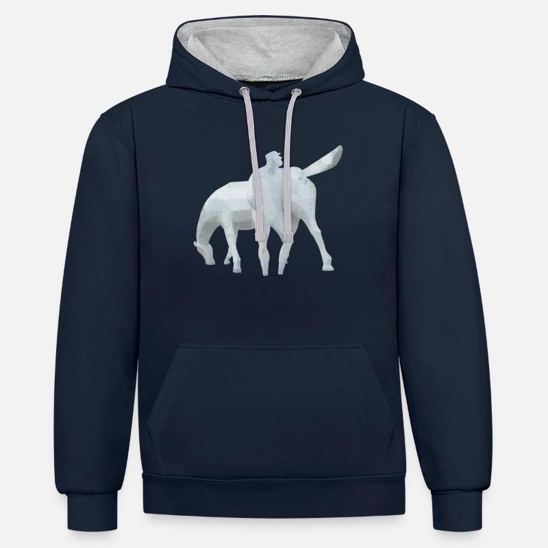 Peerd Ome Loeks - Sweat à capuche contrasté - bleu marine/gris chiné