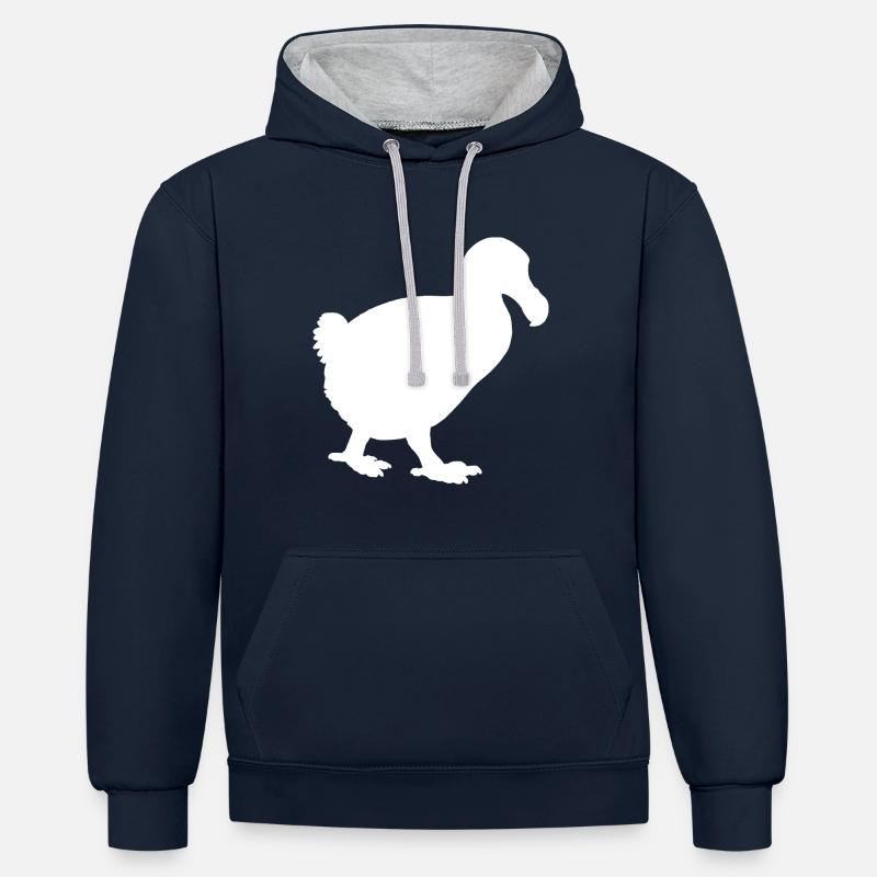 Dodo - Kontrast-Hoodie - Navy/Grau meliert