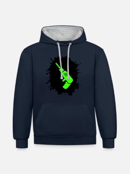 Drill Blobs Craftsman - Contrast hoodie - navy/heather grey